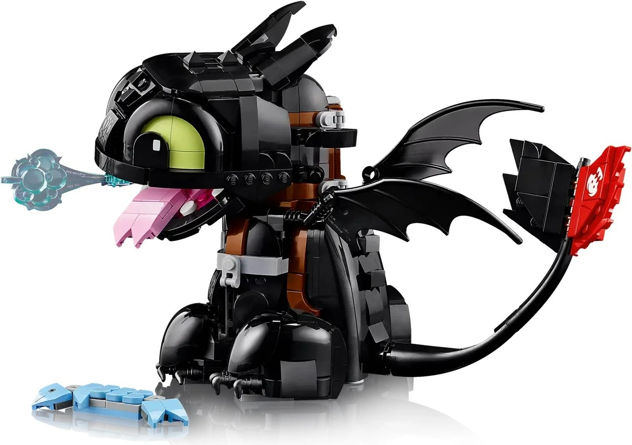 Set LEGO ICONS 10375 How to Train Your Dragon Toothless, për të rritur, i zi