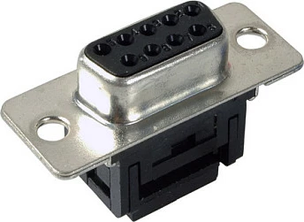 Konektor D-Sub femër EFB Elektronik EDFF 09 LPIII/Z, 9-pin, profil i ulët, zi/gri