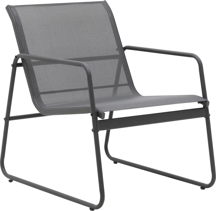 Set tavoline me karrige për terasë Veranda, tekstilene-metal, ngjyrë antracit, xham i zi