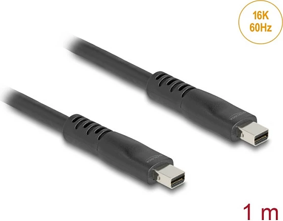 Kablë Mini DisplayPort DeLOCK 81176, 1 m, DP 2.1, 80 Gbit/s, 16K, e zezë