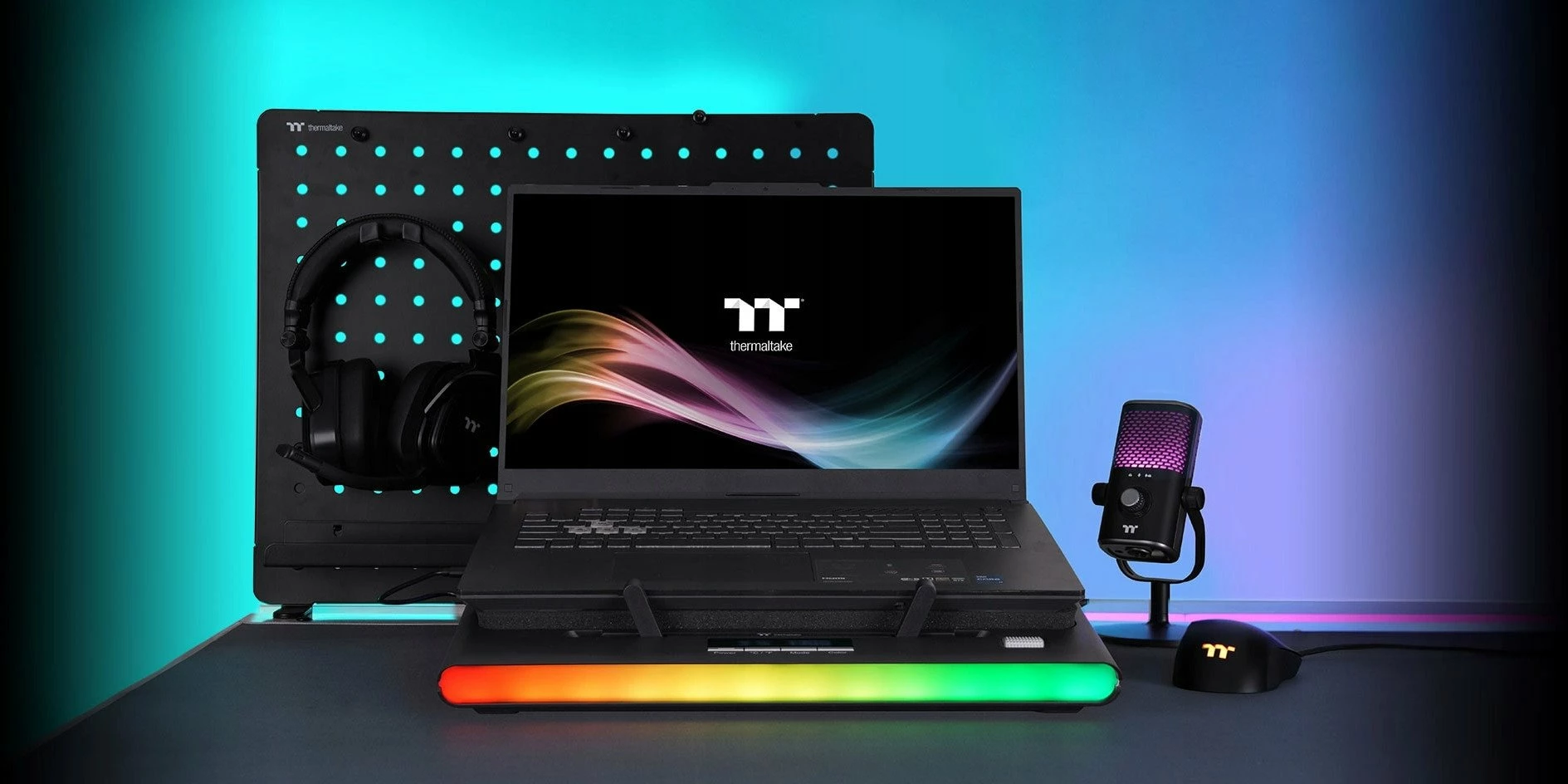 Pad ftohës për laptop Thermaltake Massive EXTREME CL-N023-PL12SW-A, 120mm cross-flow, deri 18\", RGB, USB, i zi