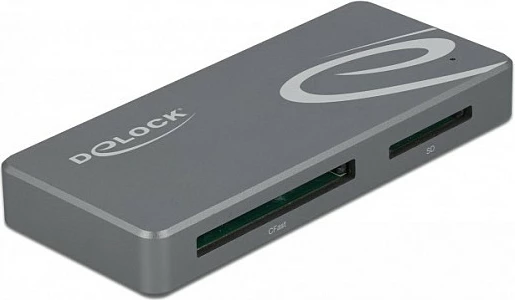 Lexues kartelash DeLOCK USB-C për CFast/SD me USB Hub, USB 3.2 Gen1, 5 Gbit/s, gri