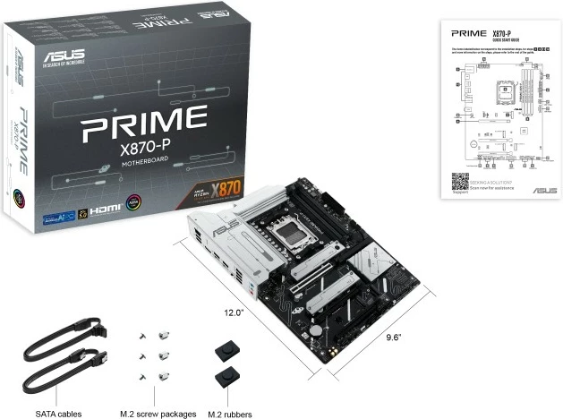 Pllakë amë ASUS PRIME X870-P, Socket AM5, DDR5-SDRAM, 192 GB