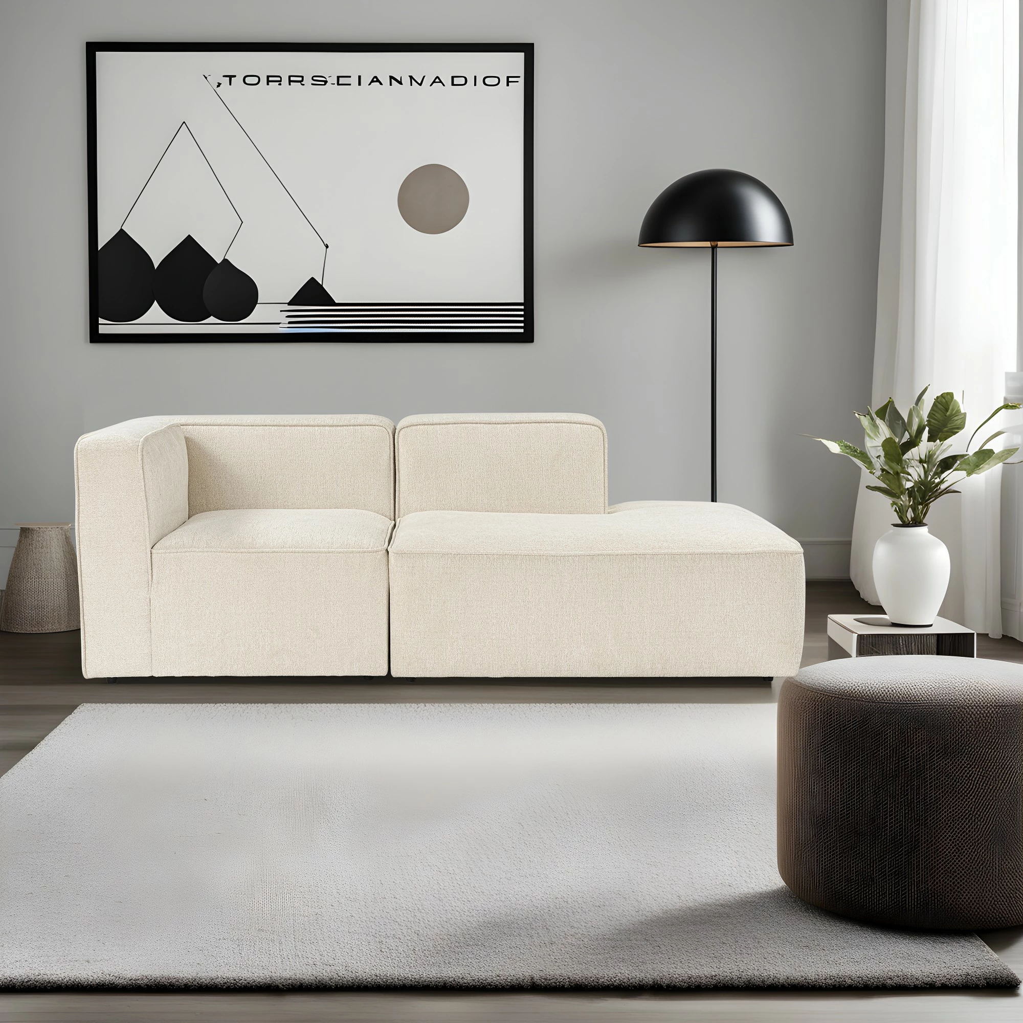 Kënd-sofë Atelier del Sofa More M(M2-M3), krem