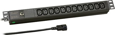 PDU shirit prizash EFB Elektronik 19" 1U, 12x C13, hyrje C14, kabllo 1.8m, i zi