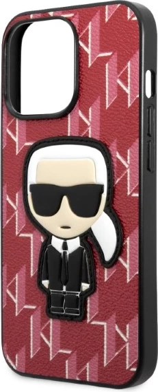 Mbështjellës Karl Lagerfeld KLHCP13LPMNIKPI për iPhone 13/13 Pro, hardcase, Monogram Ikonik Patch, Kuqe