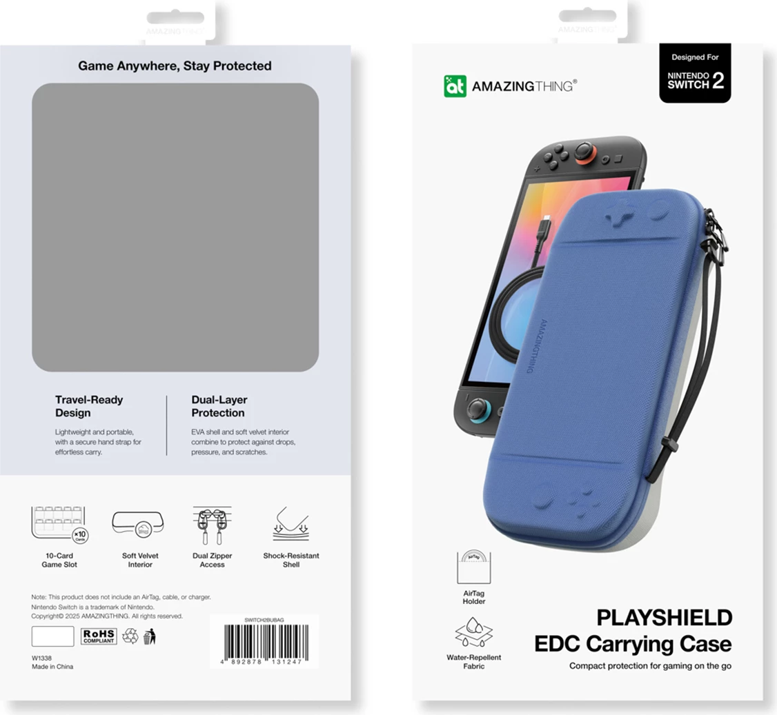 Mbështjellës AmazingThing PlayShield EDC për Nintendo Switch 2, Blu