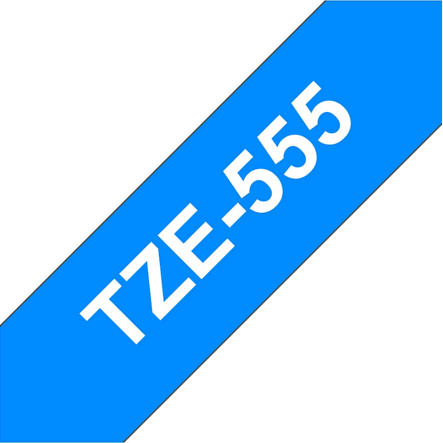 Shirit etikete Brother TZe-555, 24mm x 8m, i bardhë në blu