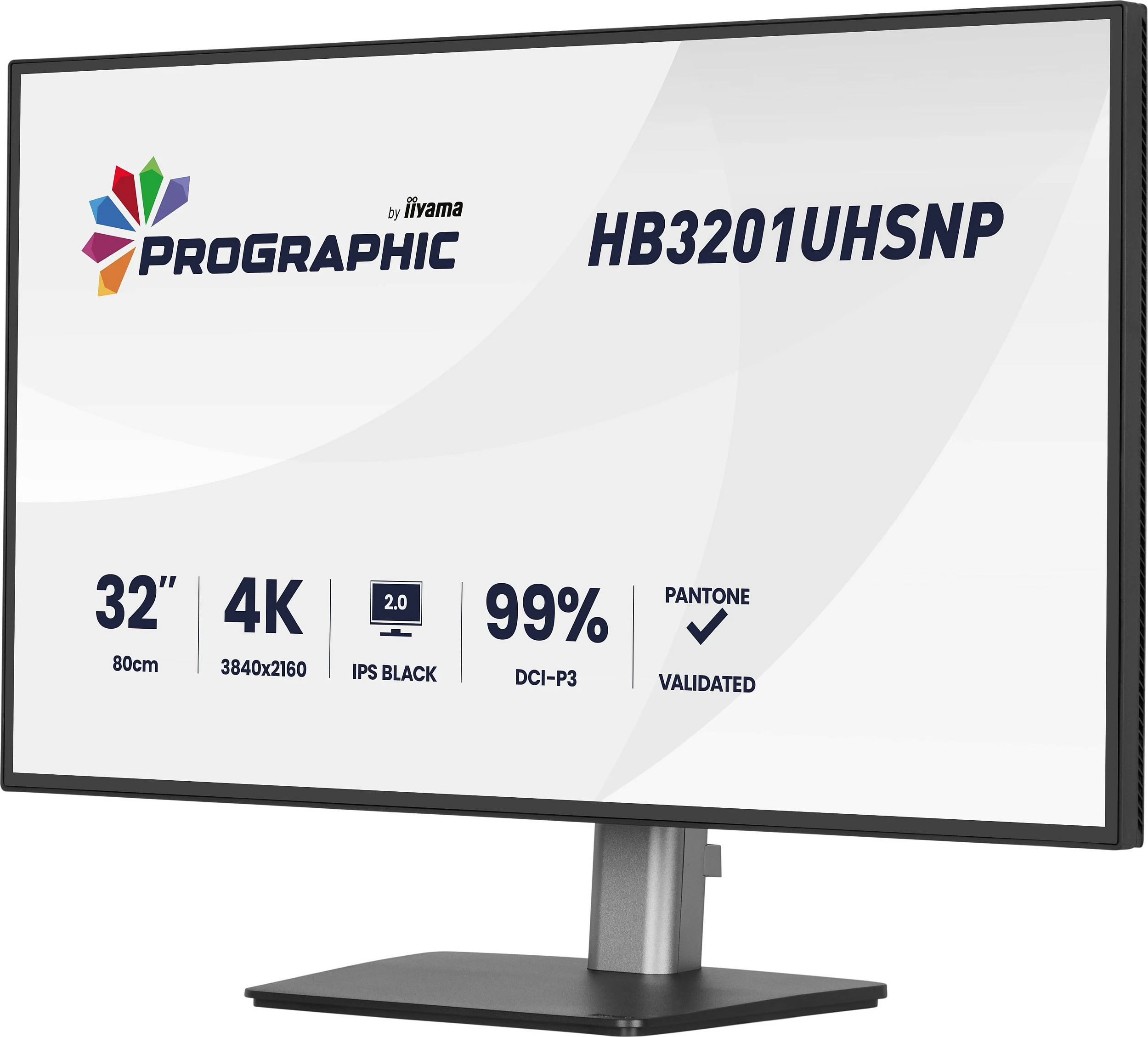 Monitor iiyama ProGraphic HB3201UHSNP-B1, 32" 4K UHD, IPS Black 2.0, 99% DCI-P3, Pantone Validated, USB-C, KVM, i zi