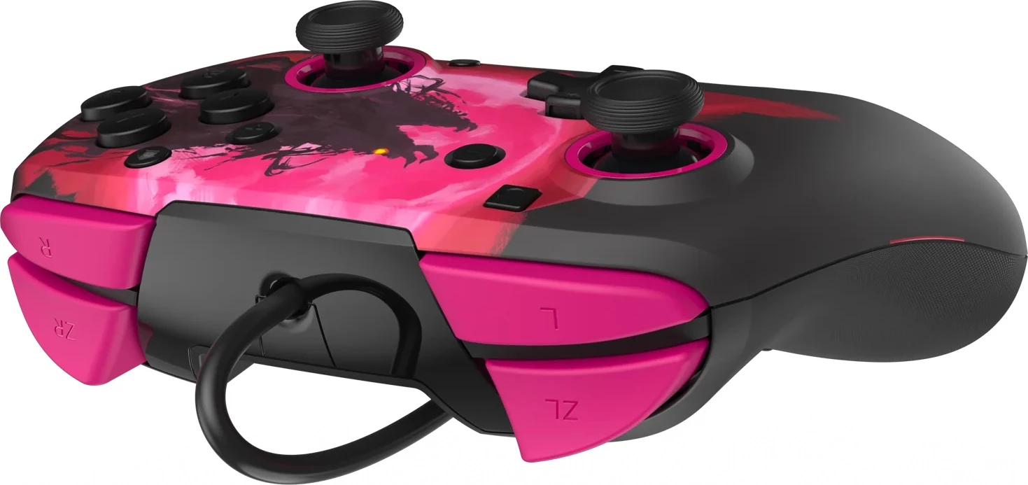 Kontroller me kabllo PDP REMATCH Calamity Ganon, jack 3.5mm, paddle mbrapa, për Nintendo Switch/Switch OLED/Switch 2, zi/rozë
