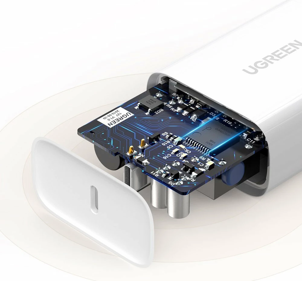 Karikues murit Ugreen 70161, USB Type-C, 30W, i bardhë