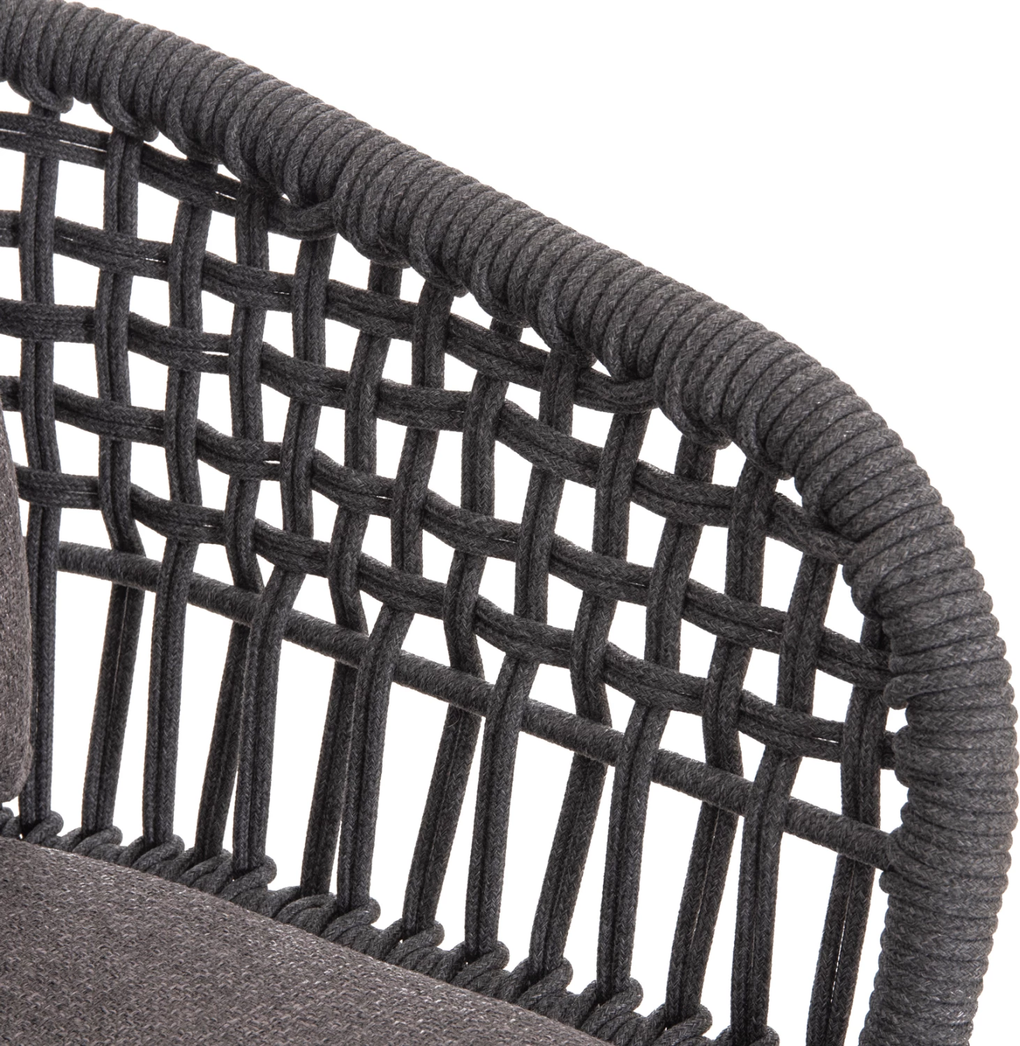 Karrige ngrënieje LADRIS, alumin ngjyrë qymyr, jastëkë, 65x66.5x78cm