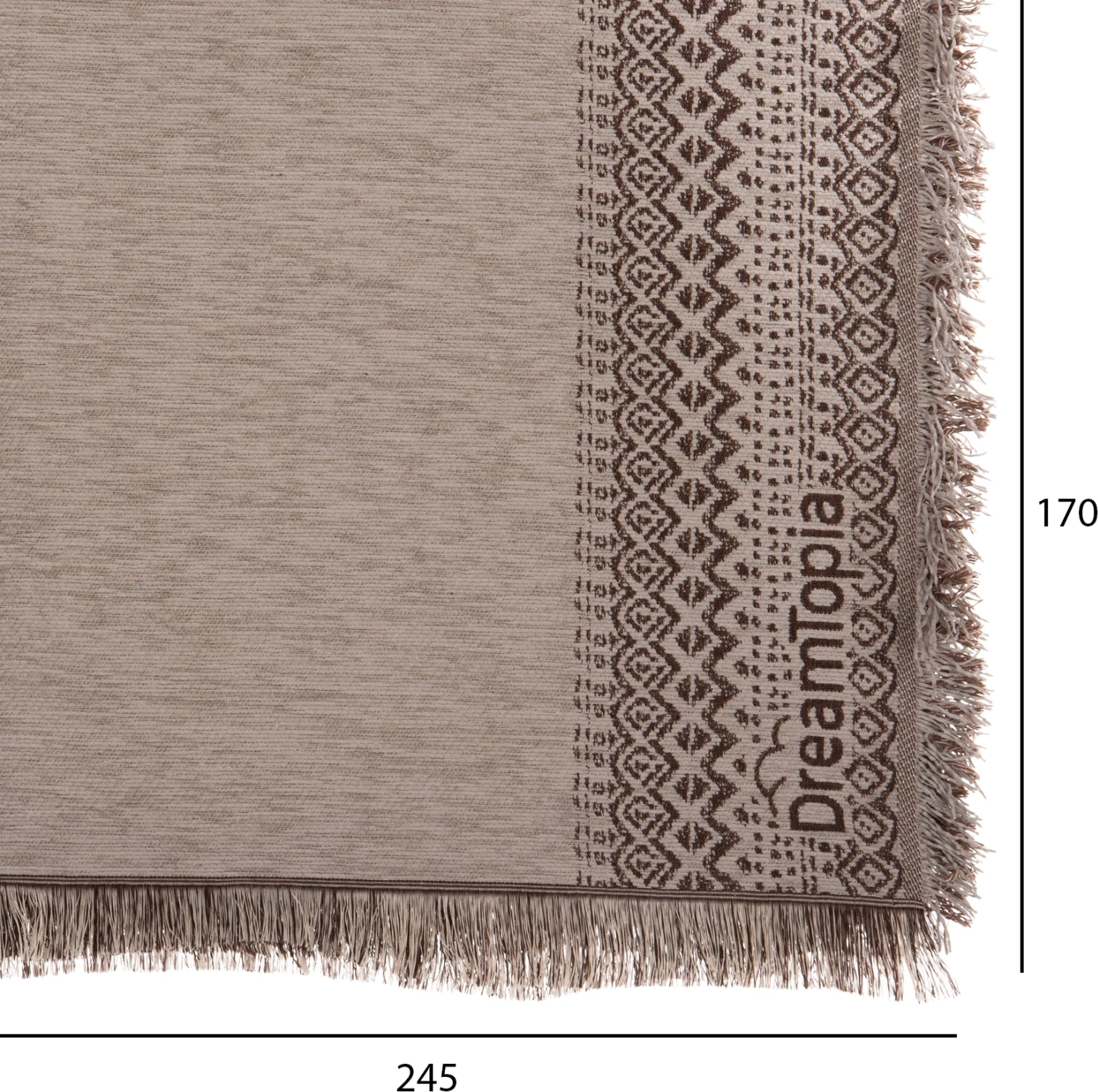 Mbulesë divani me franja DREAMTOPIA FH12163.03 ngjyrë kafe e çelur 245x170 cm