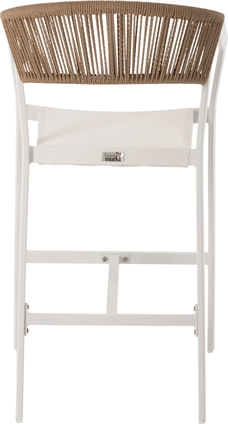 Karrige për bar, alumin e bardhë, FH5892.12, lartësi mesatare me krahë, rattan & textline, 56.5x57x99.5 cm