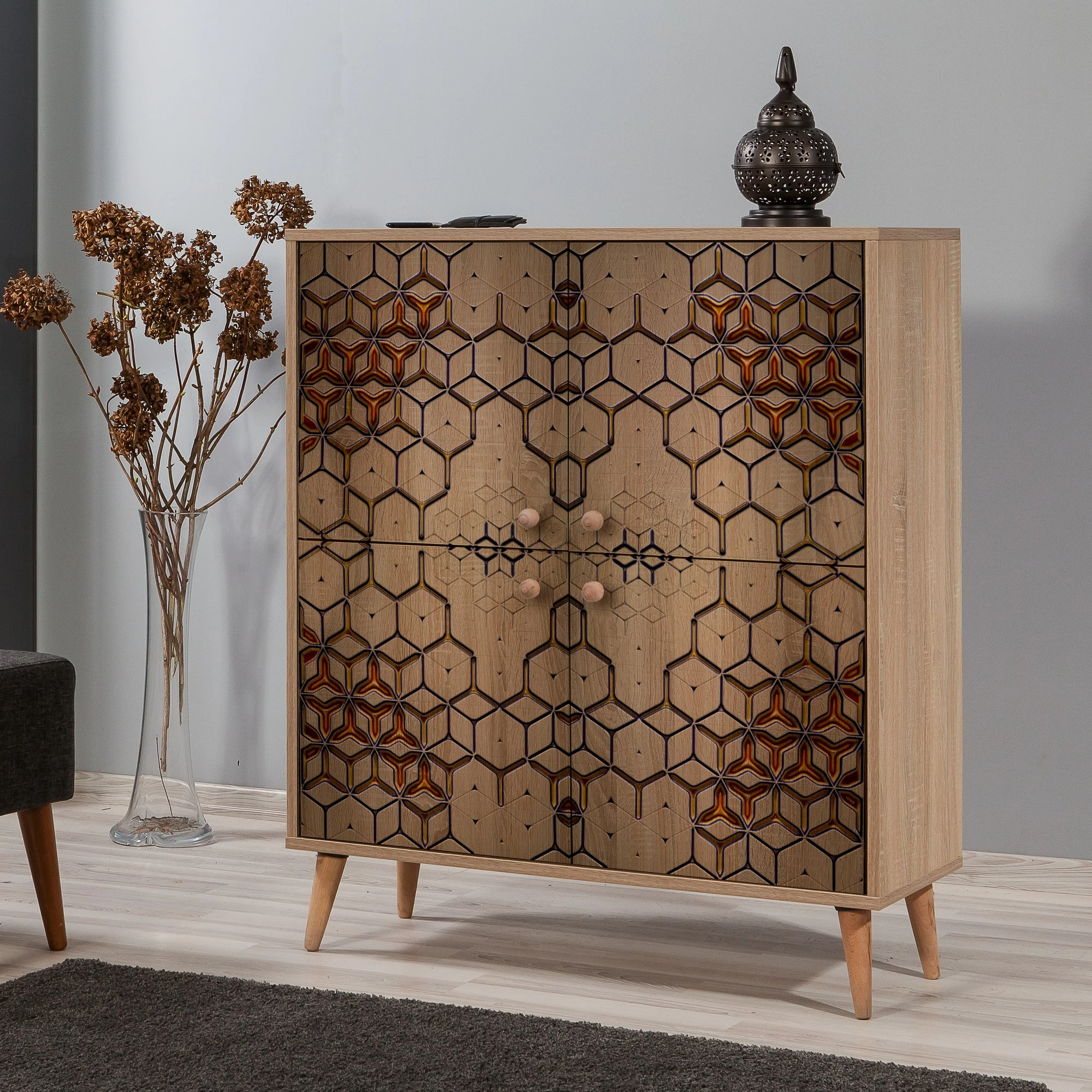 Dollap multifunksional Hanah Home, Multilux-720, ngjyrë lisi Sonoma