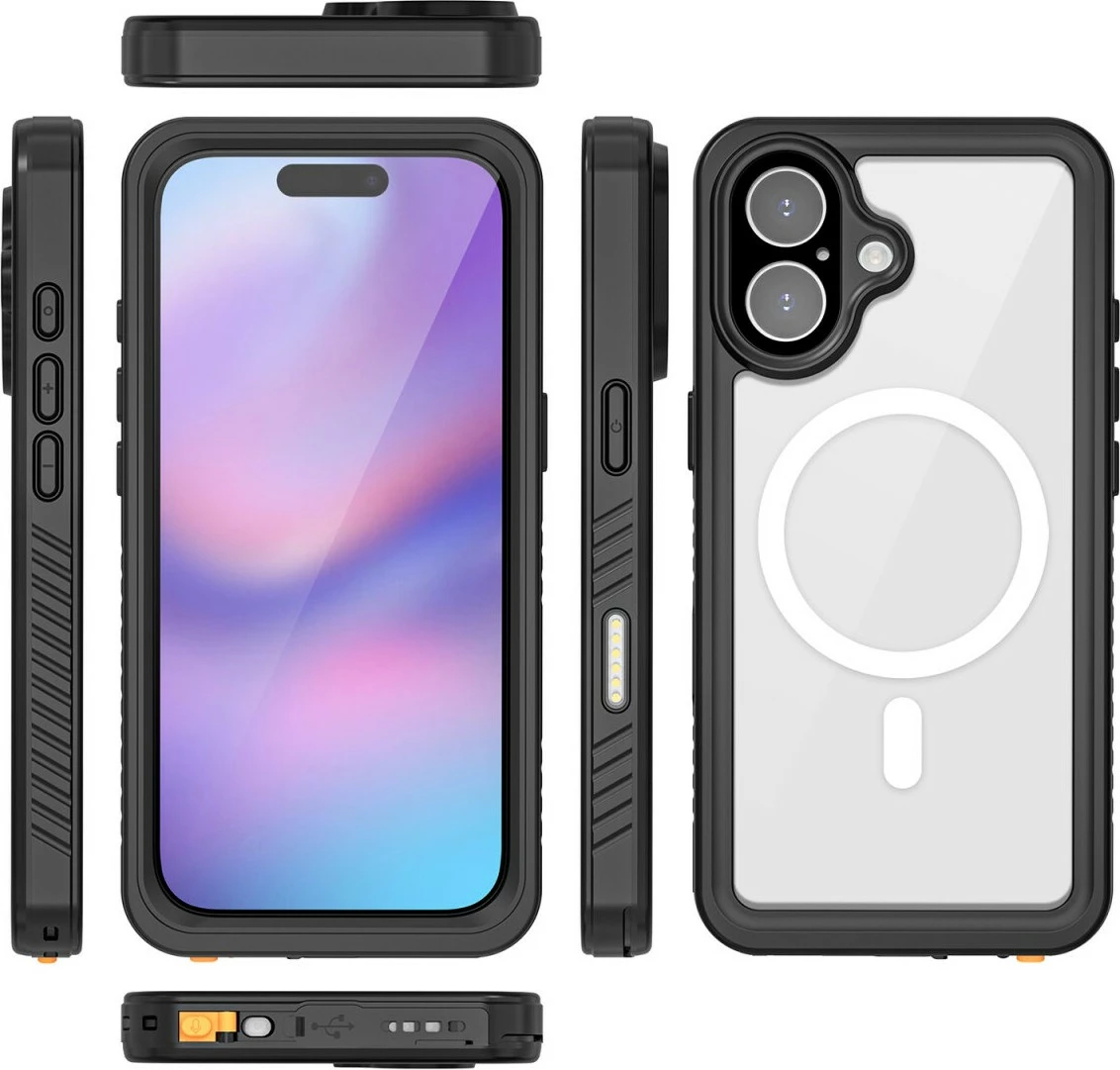 Mbështjellës 4smarts për iPhone 17, i papërshkueshëm nga uji, MagSafe, i zi