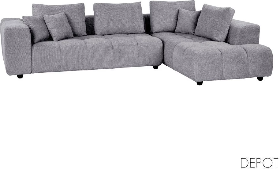 Kënd divani TOMOS, kënd i djathtë, ngjyrë gri LEGASY 18, 298x200x85cm