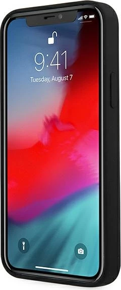 Mbështjellës Guess GUHCP12LLSVSBK për iPhone 12 Pro Max 6.7", silikon, i zi