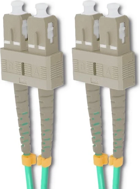 Patchcord Qoltec SC/UPC - SC/UPC, Multimode, 50/125, OM4, Duplex, 10m, e verdhë