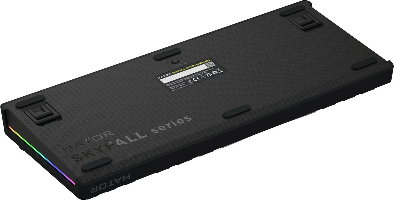 Tastierë mekanike Hator Skyfall 80 PRO Wireless, RGB, 75%, hot-swap, gri-e zezë
