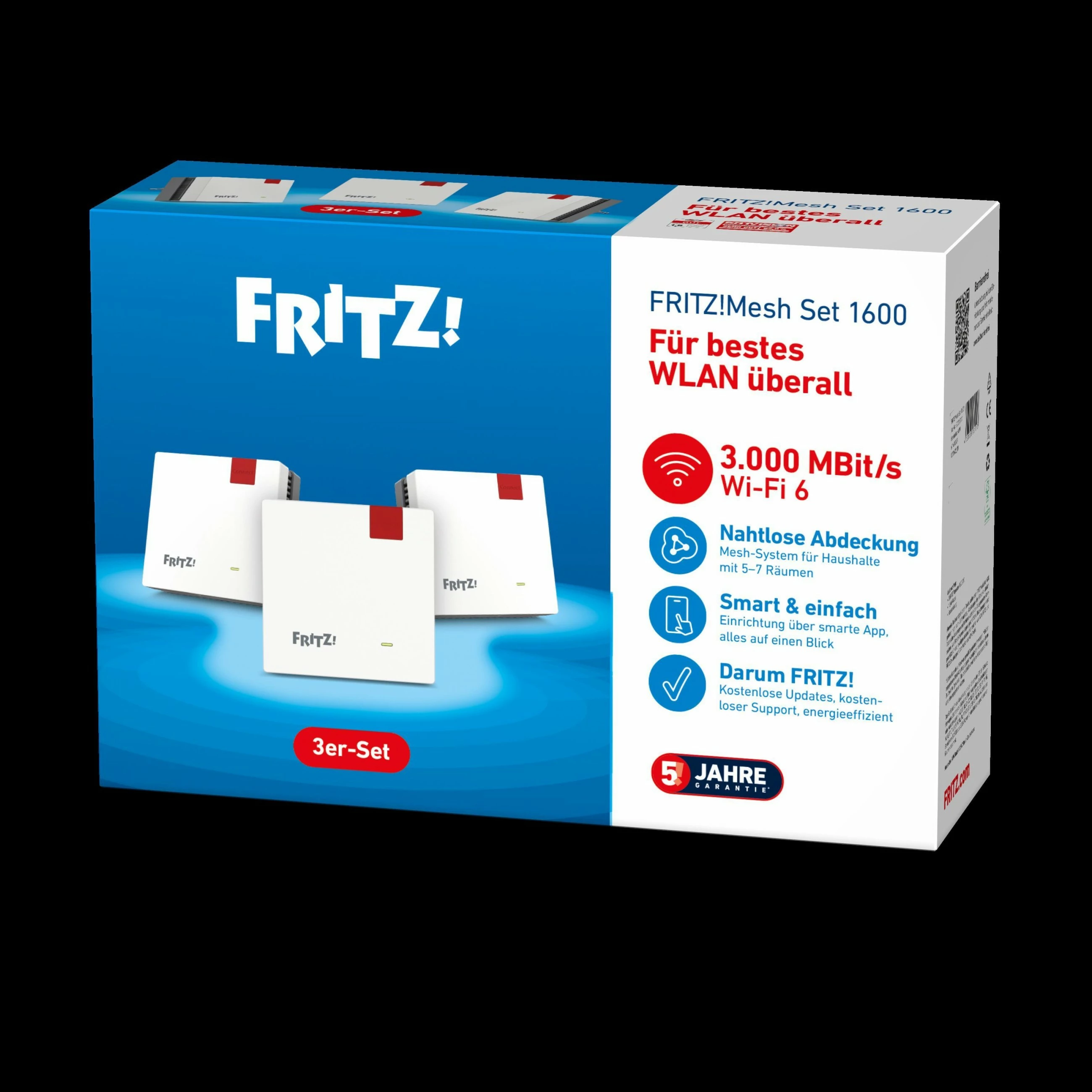 Mesh rrjet AVM FRITZ!Mesh Set 1600, 3-pack, Wi-Fi 6