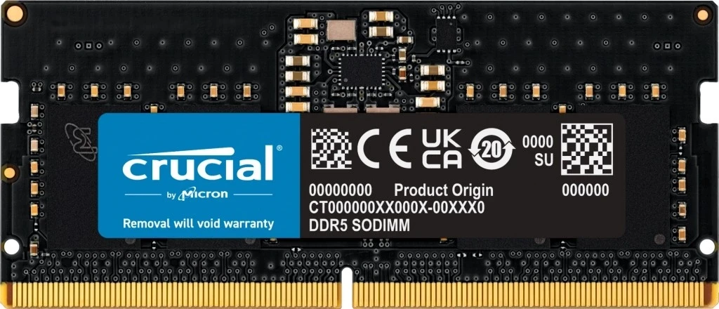 RAM memorie Crucial 16GB DDR5 4800MHz CL40 SODIMM CT16G48C40S5
