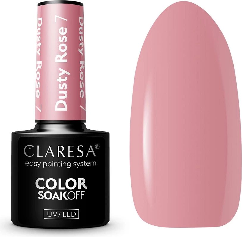 Llak për thonj Claresa Soak Off UV/LED Hybrid për femra Dusty Rose 7.5g