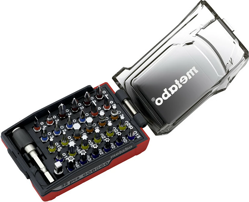 Set bitash Metabo 626696000, 32 copë, PH/PZ/Torx, kuqe/zi