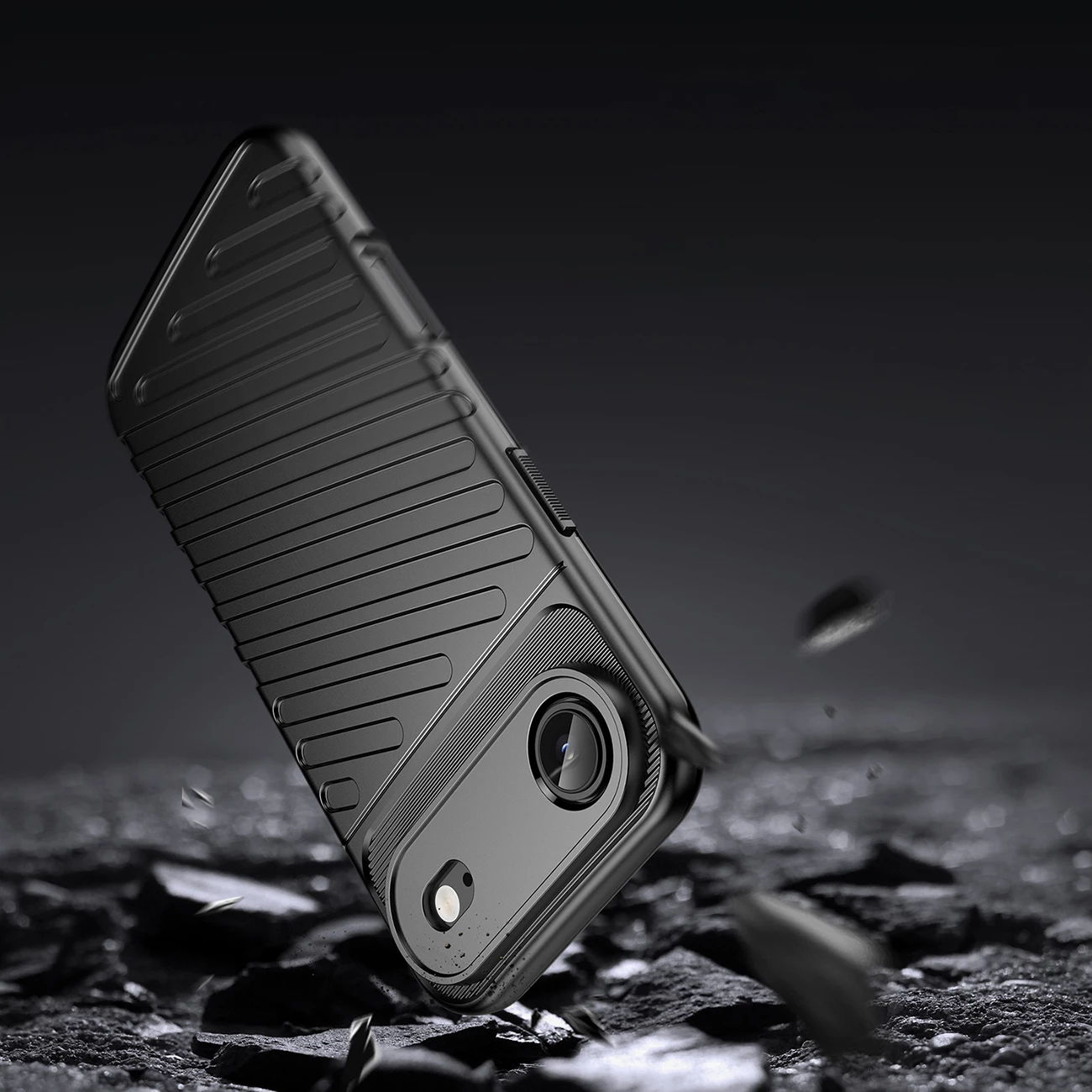 Mbështjellës Hurtel Thunder Case për iPhone 17 Air, TPU, i zi