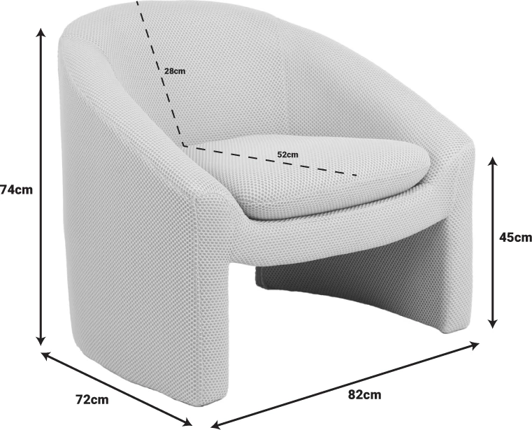 Fotelë Mordak, ngjyrë bezhë, 82x72x74cm
