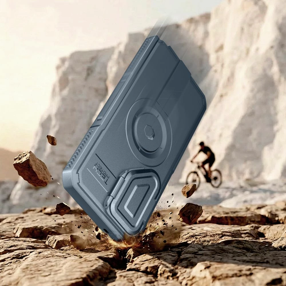 Mbështjellës Tech-Protect Kevlar MagSafe 2-Set për Samsung Galaxy S26 Ultra, PC+TPU, kickstand, 2 korniza frontale, blu