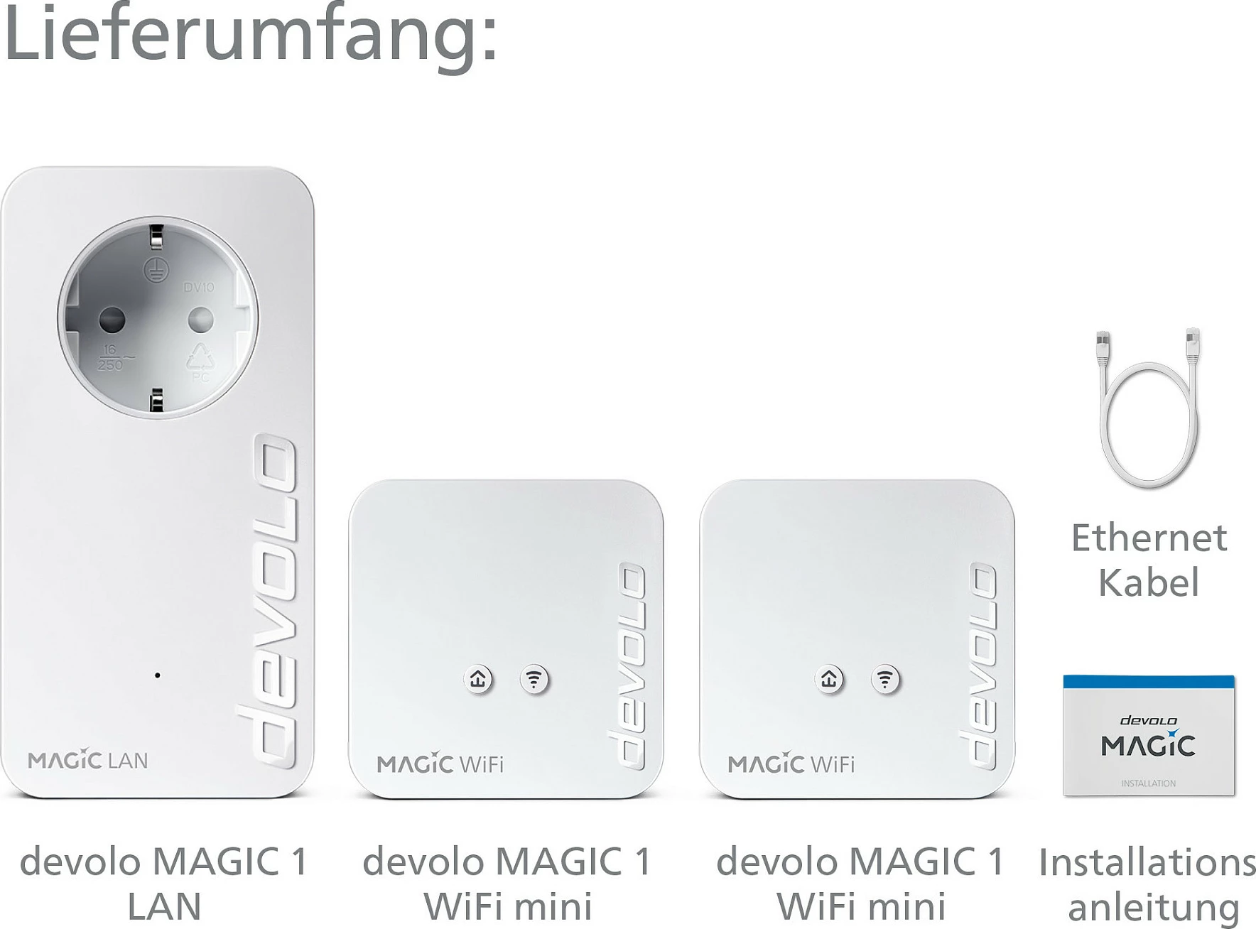 Kit Powerline/Wi‑Fi Devolo Magic 1 WiFi mini, 1200 Mbit/s, Fast Ethernet, i bardhë