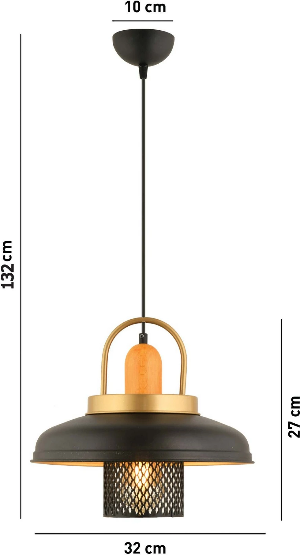 Llambë tavani Opviq, YM-4, metal, e zezë