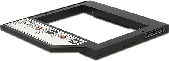 Adapter kornizë DeLOCK 62669 për bay 5.25" slim, për HDD/SSD 2.5" SATA 6 Gbit/s, e zezë