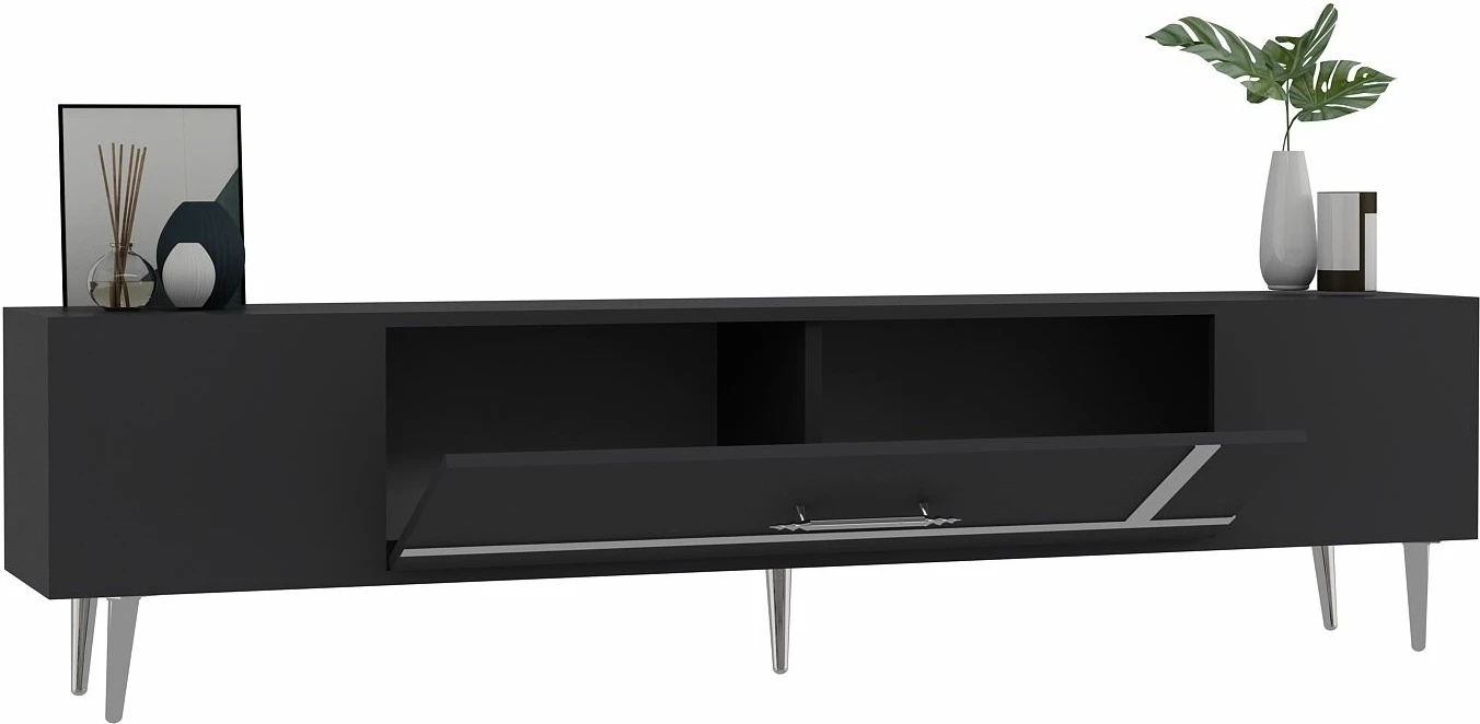 Komodë TV Skye Decor, anthracite, silver, Dekop1