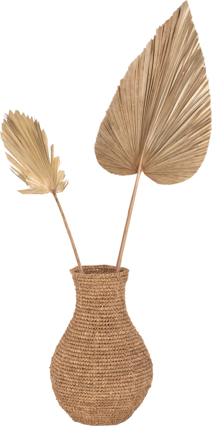 Dekor me gjethe palme të tharë, ngjyrë natyrale, FH7875, 42x135x3 cm