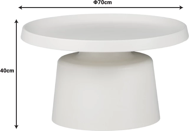 Set tavolinash kafeje Ginoze, metal i bardhë, 2 copë