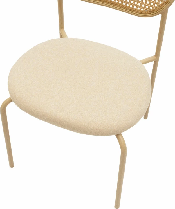 Karrige James pe rattan, ngjyrë bezhë-metal natyral, set me 4 copë