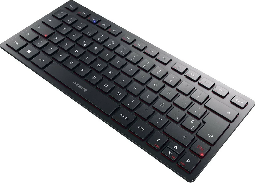 Tastierë CHERRY KW 9200 MINI Wireless, 75%, AZERTY (Belgjike), USB-C, Bluetooth/2.4GHz, e zezë
