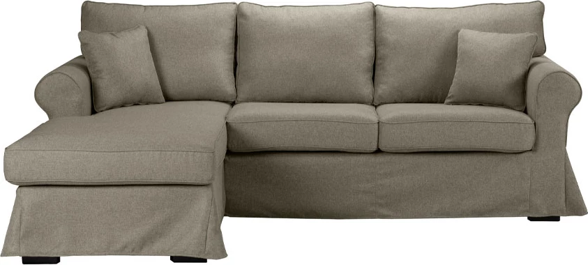 Kënd divani ASHLEY, këllëf i heqshëm, ngjyrë kafe e çelët, 236x171x91