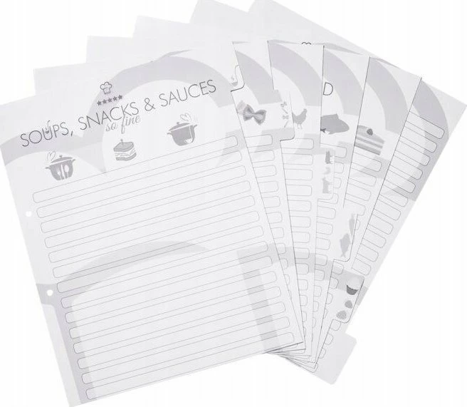 Dosje recetash Herma Home Cooking 19668, DIN A4, me ndarje, 6 ndarës, e zezë