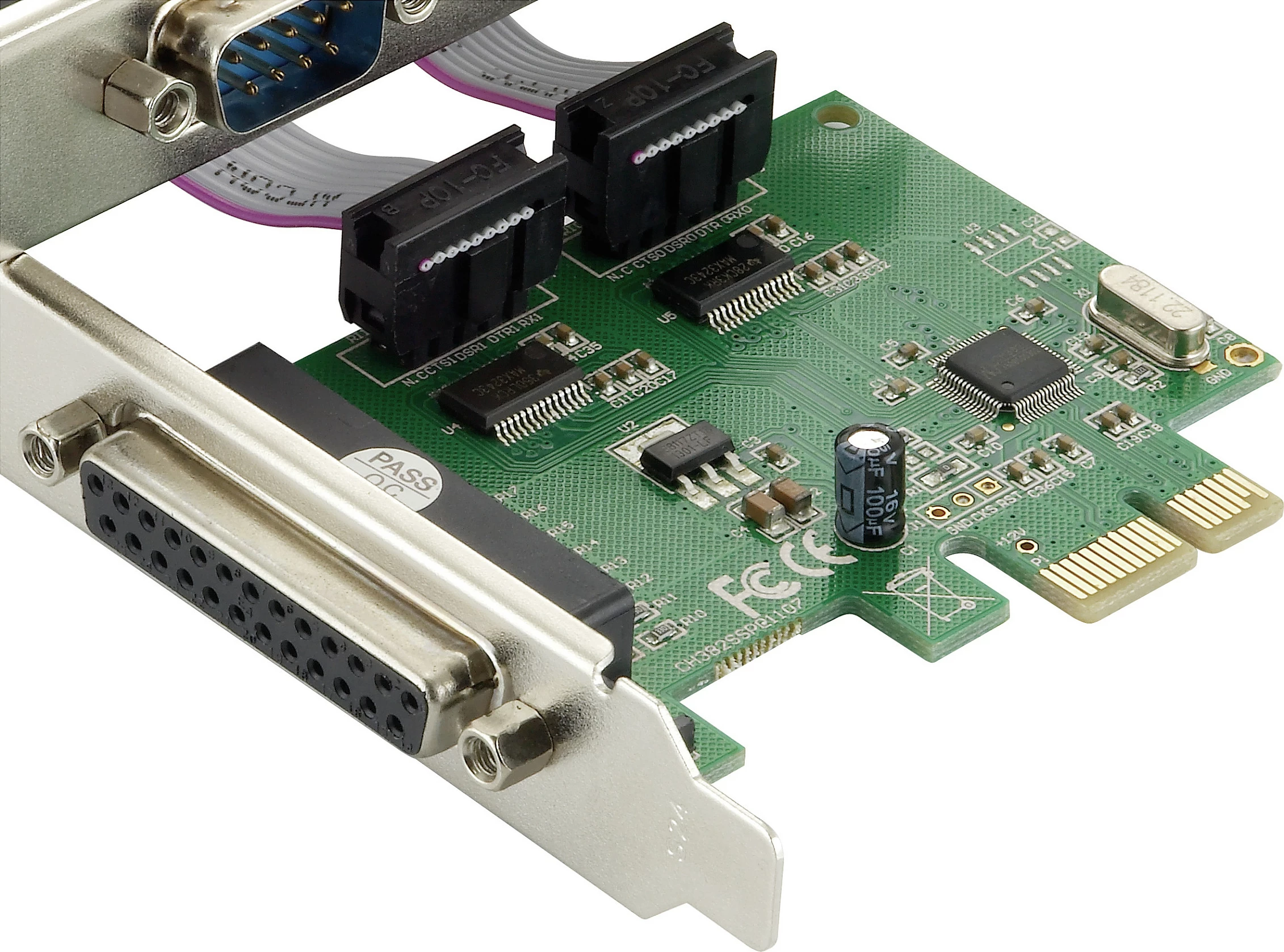 Kartë zgjerimi PCIe Conceptronic 2x RS-232 + 1x Paralel (LPT), 2.5 Gbps, e gjelbër