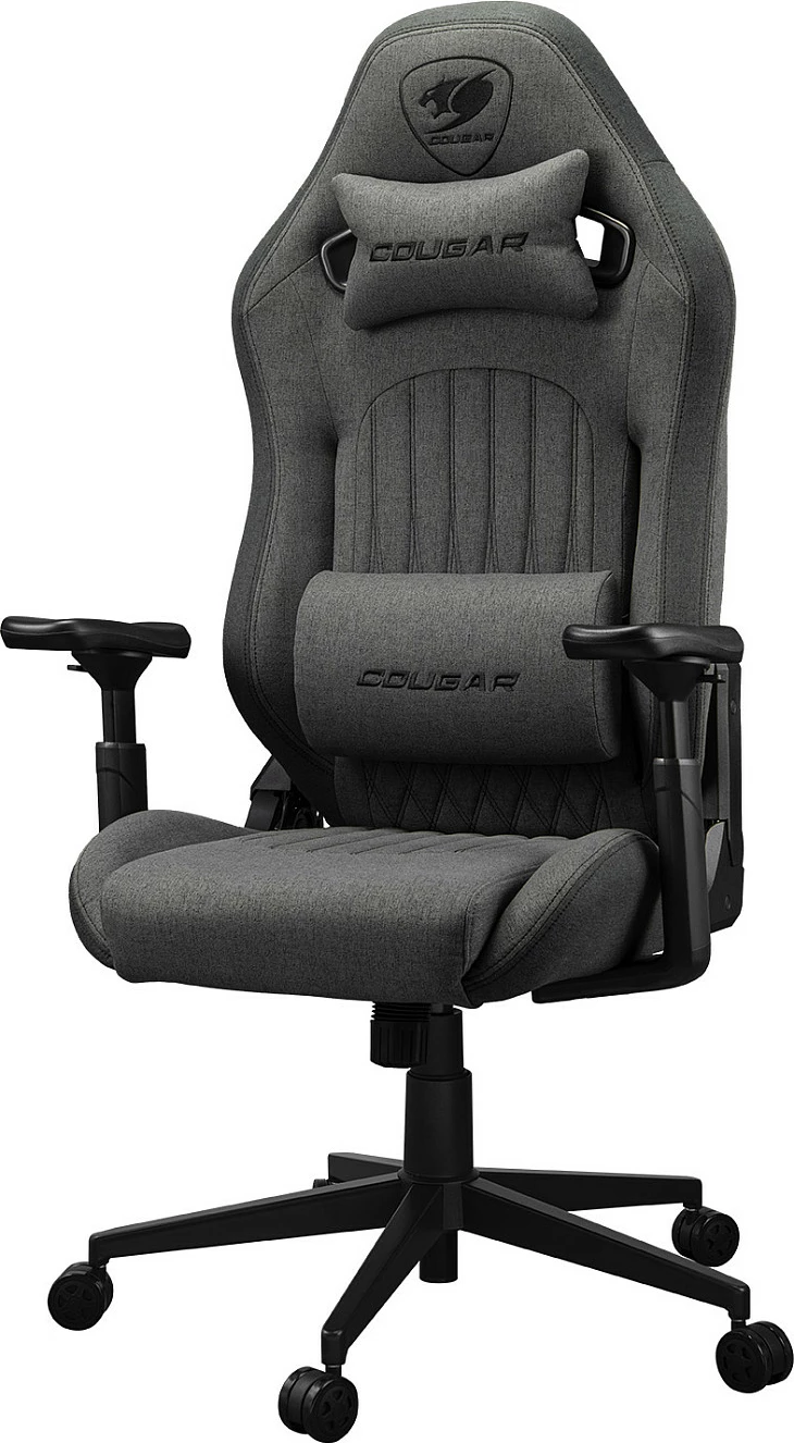 Karrige gaming Cougar Explore Royal Gray F, pëlhurë, 120 kg, rregullim 90-155°, gri/zezë