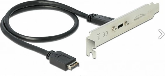 Braket zgjerimi USB-C DeLOCK 89936, USB-A mashkull në USB-C femër, 0.5 m, USB 3.2 Gen 2, 10 Gbps