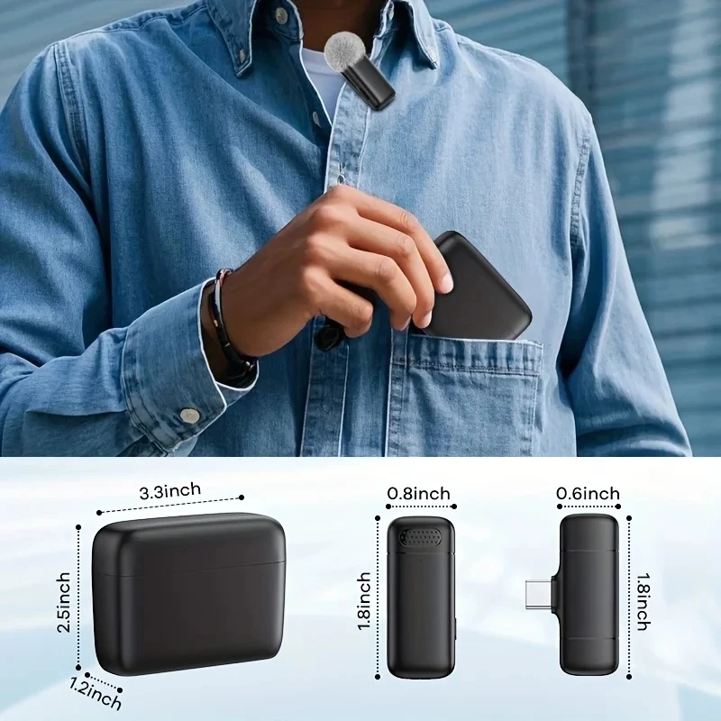 Set Mikrofonash Lavalier Wireless me Kuti Karikimi (2 Mikrofona)