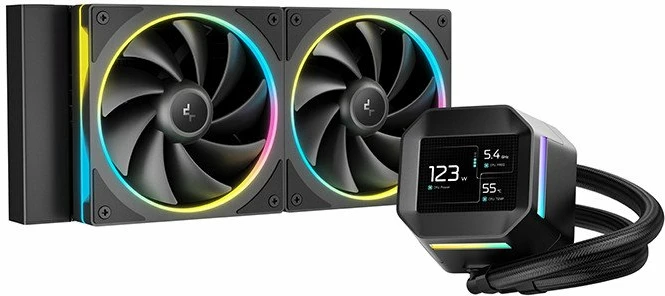 Ftohës uji AIO Deepcool LM240 R-LM240-BKDMMC-1 240 mm ARGB me ekran IPS, 2 ventilatorë 120 mm