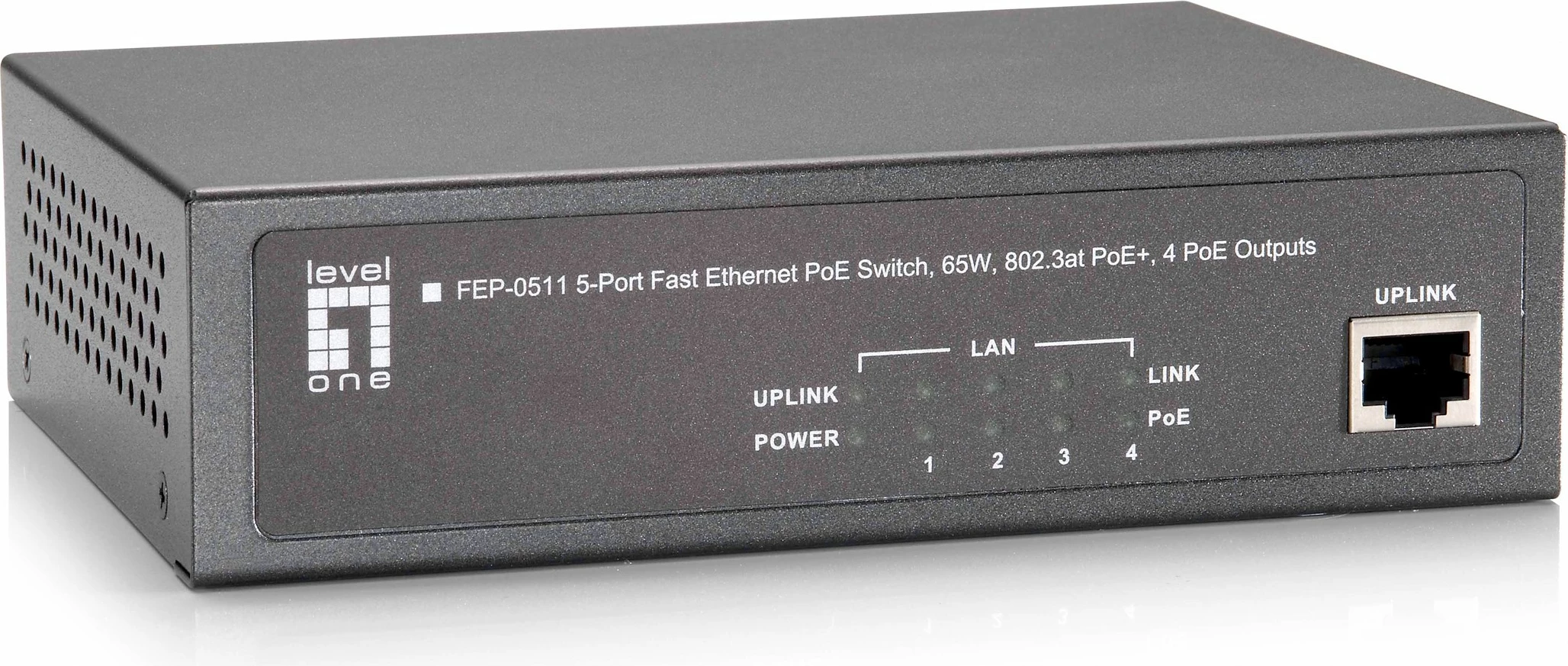 Switch LevelOne FEP-0511, 5-Port, PoE, Fast Ethernet, 65W