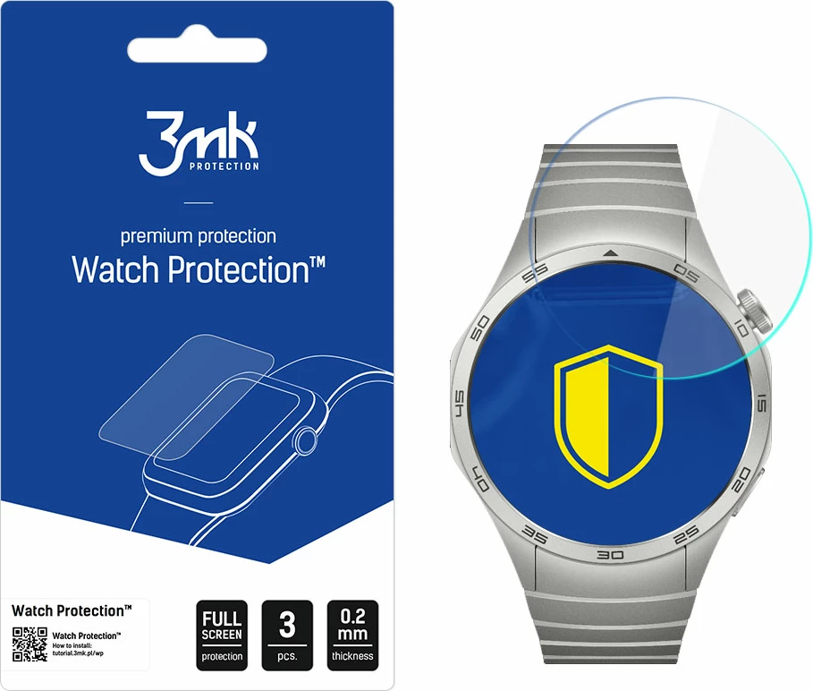 Mbrojtës xhami Hybrid Glass 3mk për Huawei Watch GT 4 46mm, 3 copë