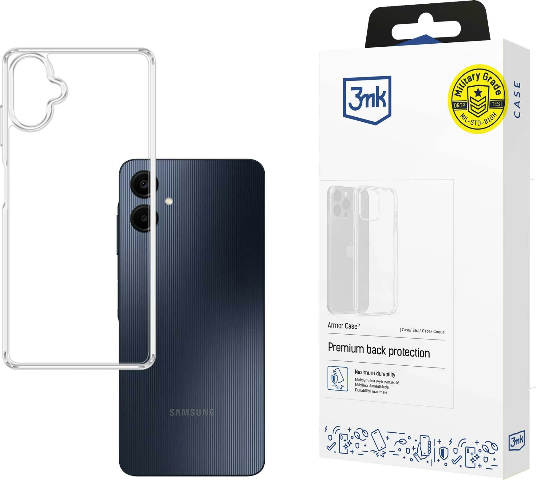 Mbështjellës 3mk Armor Case për Samsung Galaxy A06, Transparent