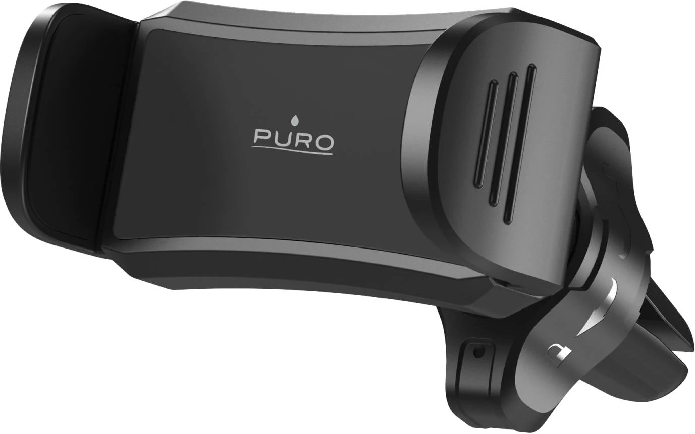 Mbajtës celulari Puro Spring 2 për ventilator të makinës, i zi
